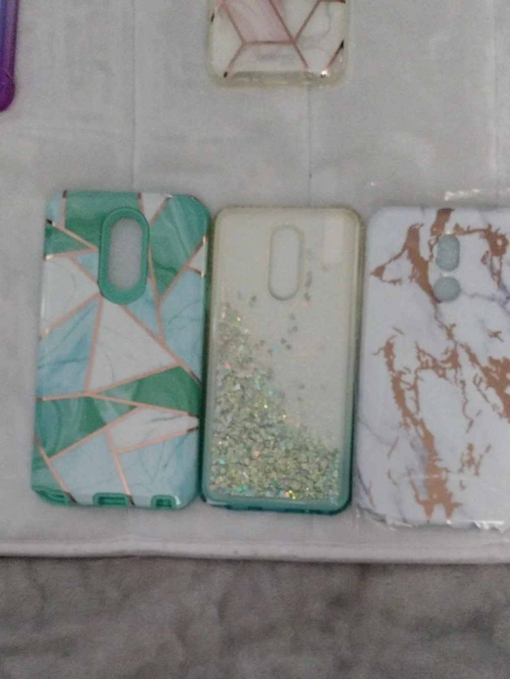 Assorted Glitter & Marble Phone Case Collection - Teal, Pink, Black, Gold
